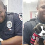 police officer and puppy